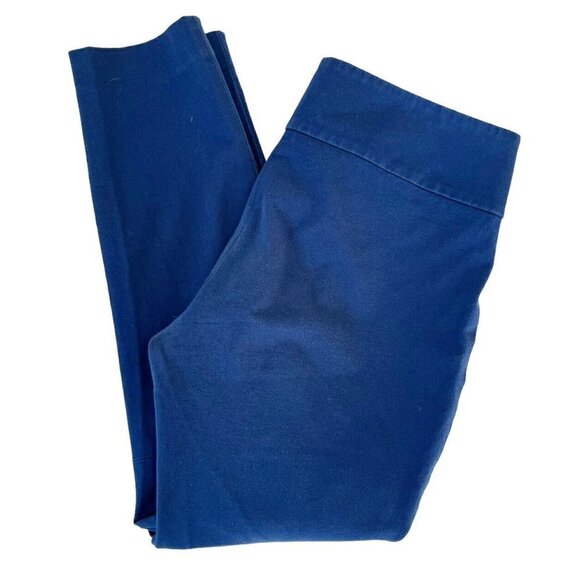 T. Babaton Women's Sz 6 Blue Flat Front Side Zip Cropped Pants - Picture 9 of 9